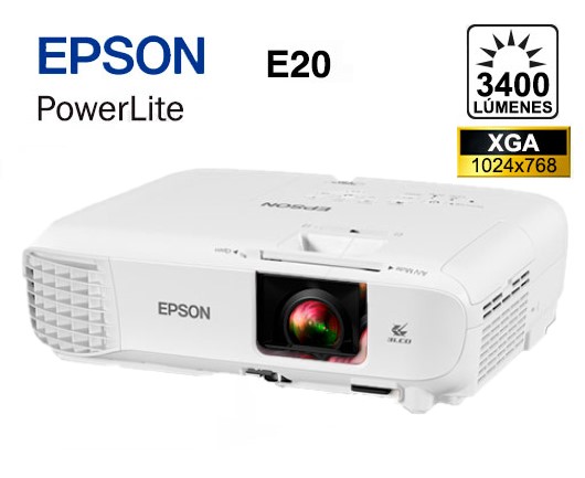Proyector Epson Powerlite E20 3400 Lúmenes, 1024x768, XGA